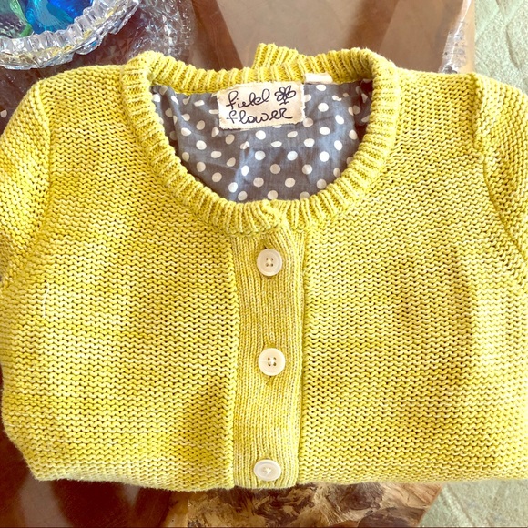 Anthropologie Field and Flower chartreuse cardigan - Picture 1 of 2